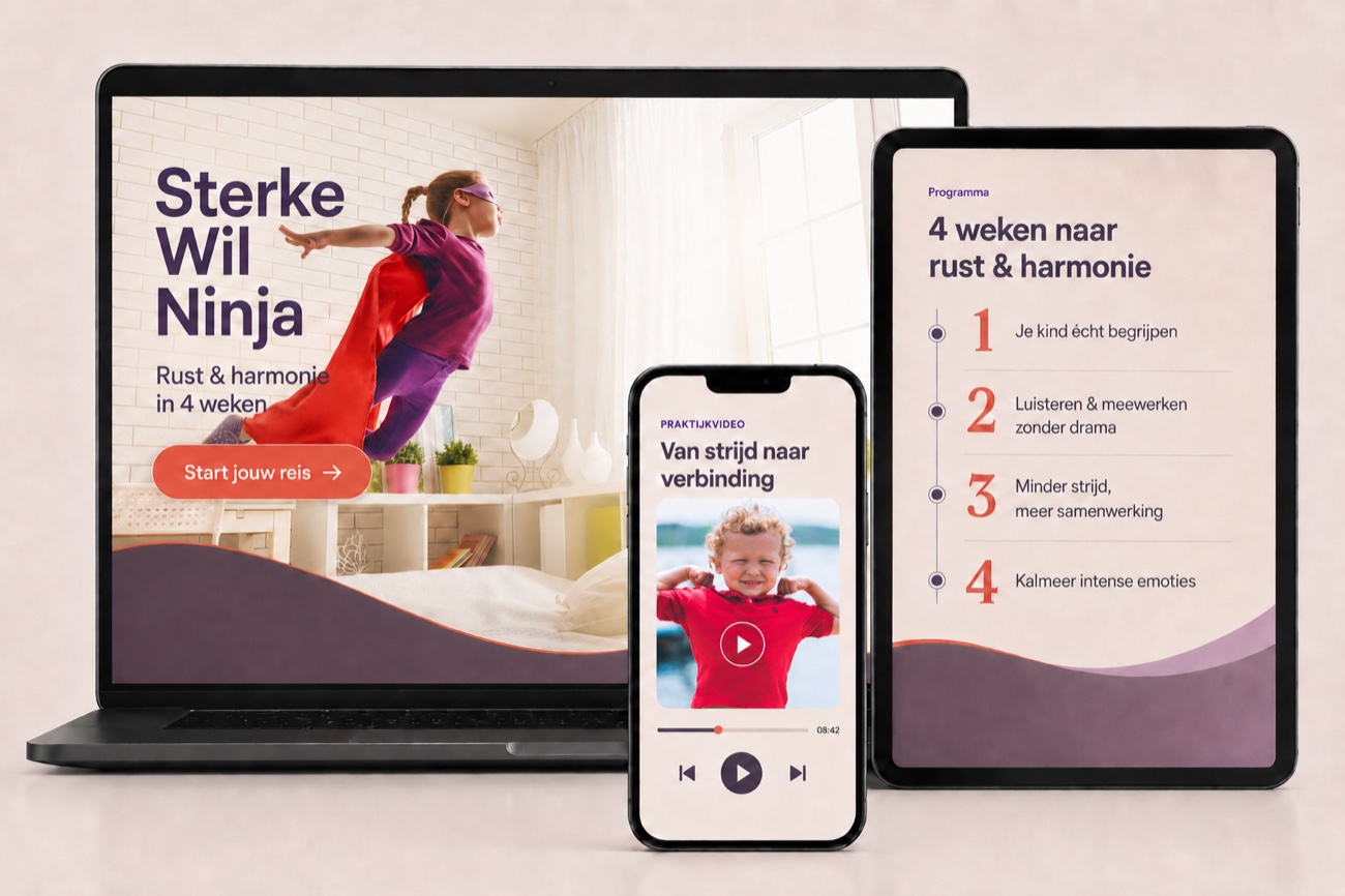 Sterke Wil Ninja cursus op laptop, tablet en telefoon